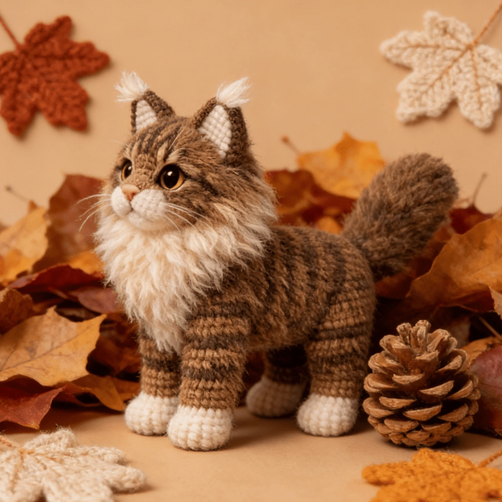 Tabby Cat DIY Complete Starter Knitting Set for Beginners Adults Crocheting Knitting Kit with Step-by-Step Tutorials