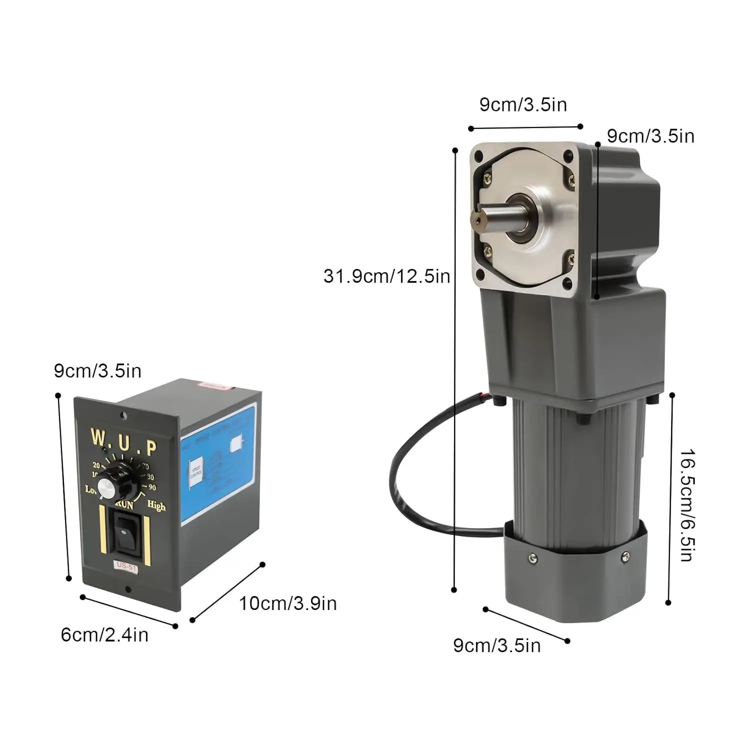 Motoriduttore elettrico con motoriduttore regolatore regolabile a velocità variabile, 90 ° Uscita ad angolo retto, 1:30K 45RPM 20NM