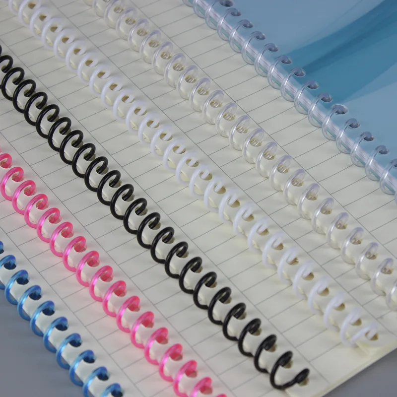 10Pcs 8-16mm Spiral Binding Coil A4 46 Hole Plastic Single Coils Loose-leaf Notebook Binding Ring Binder School Office Supplies