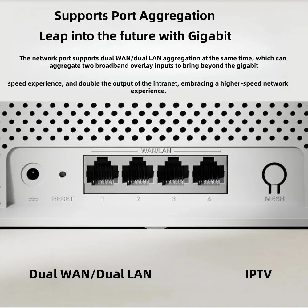 Router Xiaomi AX3000E WiFi6 dengan kecepatan nirkabel 3000M, penguat sinyal 4 arah, mendukung agregasi port jaringan, rumah pintar untuk seluruh rumah