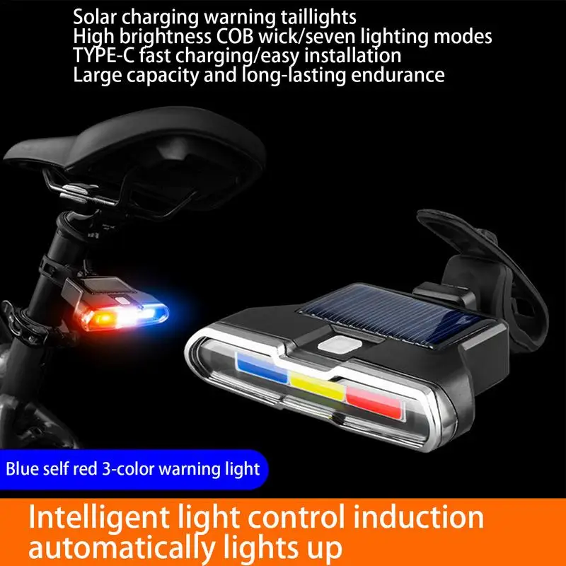 LED Cycle Tail Light Ultra Bright LED Back Lights 7 Light Mode Options Waterproof Warning Light Cycling Accessories For Night