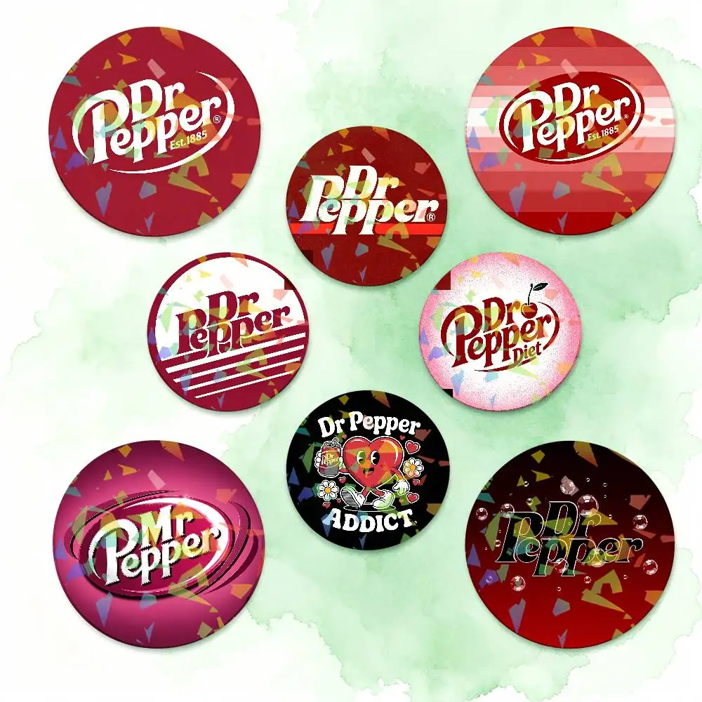 D-Dr P-Peppers Fashion Badges Round Laser Badge Brooch Backpack Accessories
