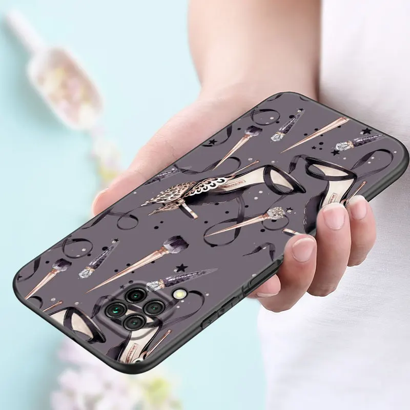 Sexy girl high heels Case For Huawei P50 P40 P30 P20 Pro P10 P9 P8 Lite 2017 P Smart Z S 2021 2020 Pro 2019 2018 Black Cover