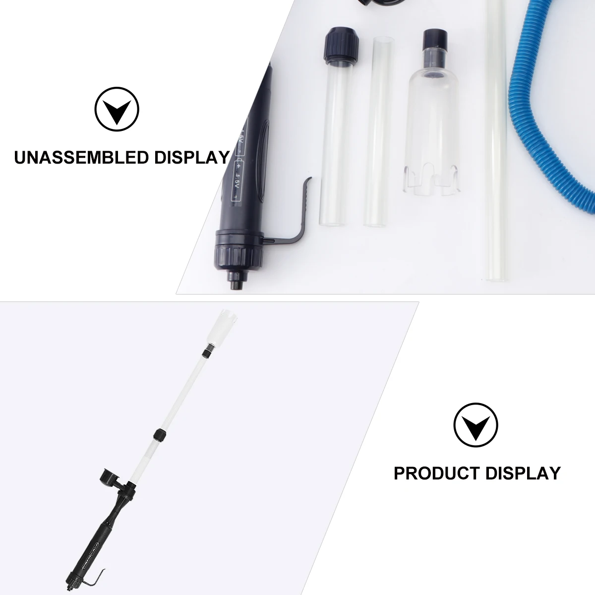 

Aquarium 2 Suction Pipes Vacuum Gravel Siphon Tool Hose Filter Bag Flow Rate 520L/H Syphon Pipe For Large Small