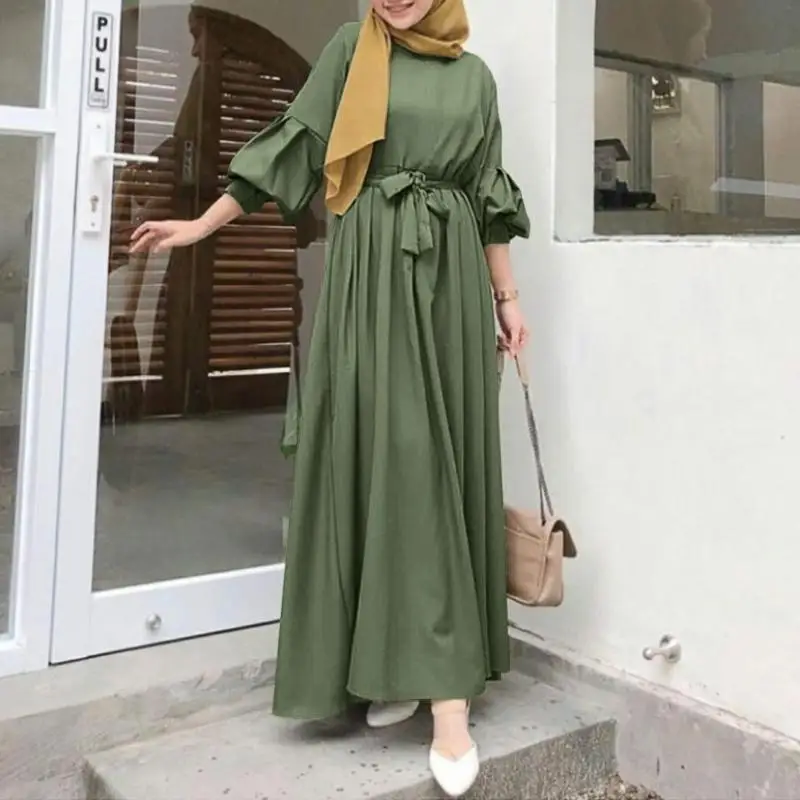 Eid Moroccan Dresses Kaftan Turkey Solid Color Abayas Islamic Women Long Dress Muslim Saudi Robe Ramadan Caftan Kaftan