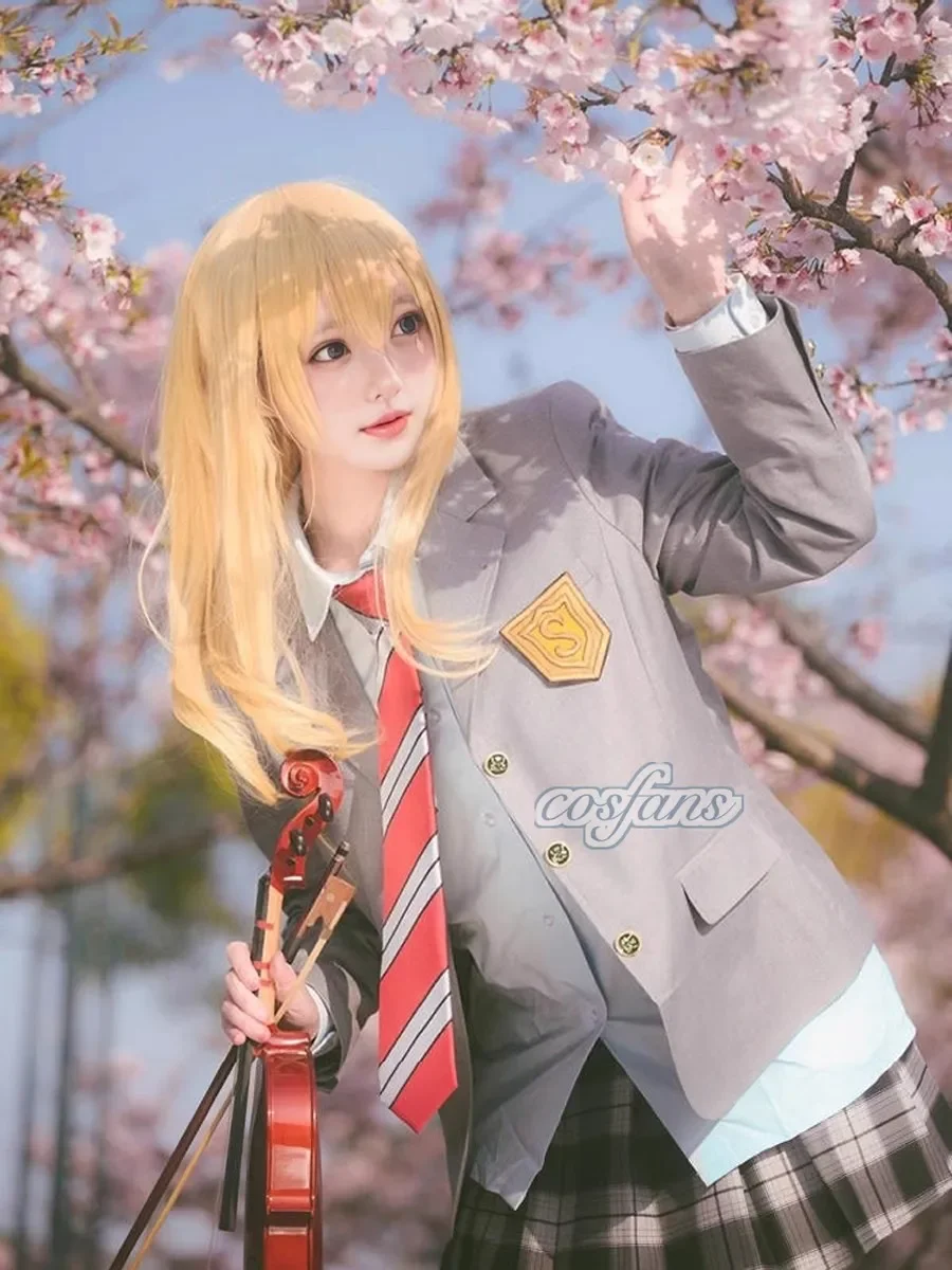 أزياء ميازونو كاوري التأثيرية كذبتك في أبريل أريما كوسي السراويل الاصطناعية معطف سترة تنورة المدرسة