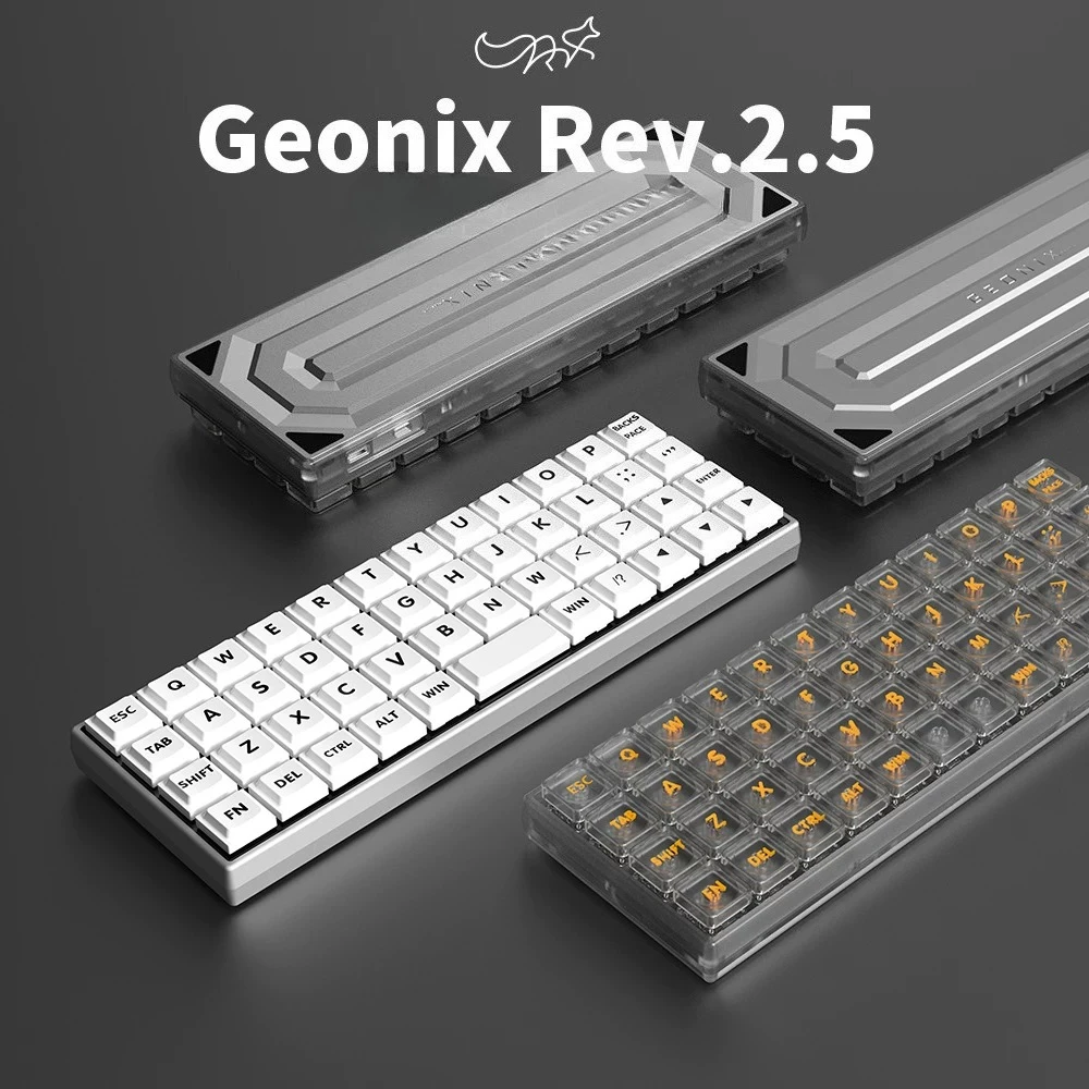 Geonix Rev2.5 Aluminum Low Profile 40layout Mechanical Keyboard Customized Hot Swap RGB Tri-mode Qmk Vial Gaming Office Keyboard