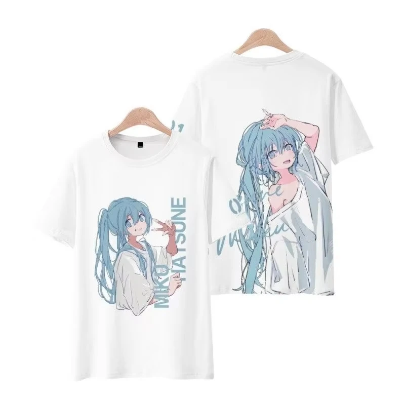 

2026 New Summer 3D Print Fresh Casual Style Hatsune Miku T-Shirt Men Women Anime Graphic Tee Breathable Quick Dry Casual Tops