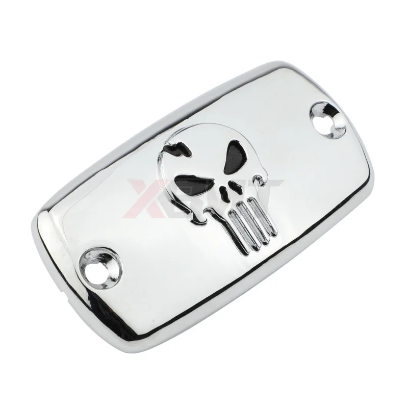 Motorcycle Chrome/Black Skull Front Brake Master Cylinder Reservoir Cover Cap For Honda Shadow 600 750 1100 VT600 VT750 VT1100
