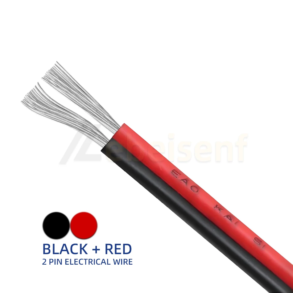 2Pin 2m/5m/10m/20m UL2468 2 Pins Elektrokabel 24 22 20AWG verzinntes Kupfer isoliertes PVC-Verlängerungs-LED-Lichtleistenkabel 2-Pin