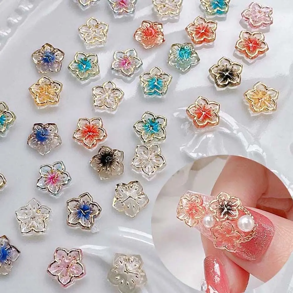 Japanese Nail Art Nail Charms Bauhinia Flowers Manicure Accessories Flowers Nail Decorations Nail Rhinestones 3D Nail Drills