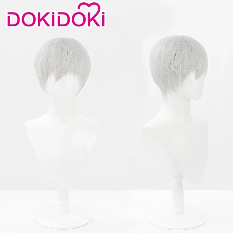 

qq28LQIN STOCK 9S Игра DokiDoki YoRHaa No. 9. Тип S Косплей Парик Мужчины Короткие Белые Серебристые Термостойкие Волосы
