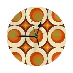 Mid-Century Modern 70s Wall Clock Room Decoration Clock Must-have Ornament Round
