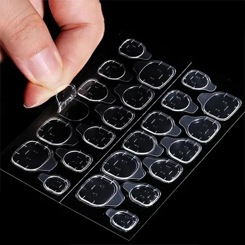 Imagen 2 del producto 1/10/40/100 hojas de pegamento de gelatina para uñas, cinta adhesiva de doble cara para decoración de uñas postizas, pegatina de pegamento, pegamento para uñas postizas