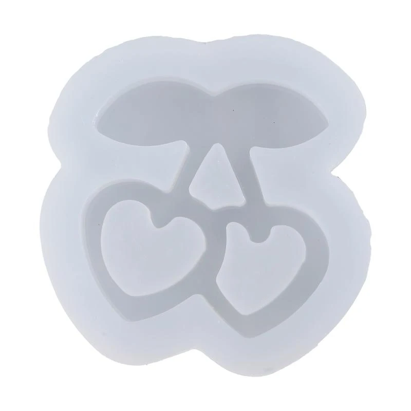 مرنة سيليكون دبوس الشعر قلادة قالب الرمل السائل المفاتيح الملحقات قالب جميل فاكهة الكرز شكل قالب مجوهرات #3