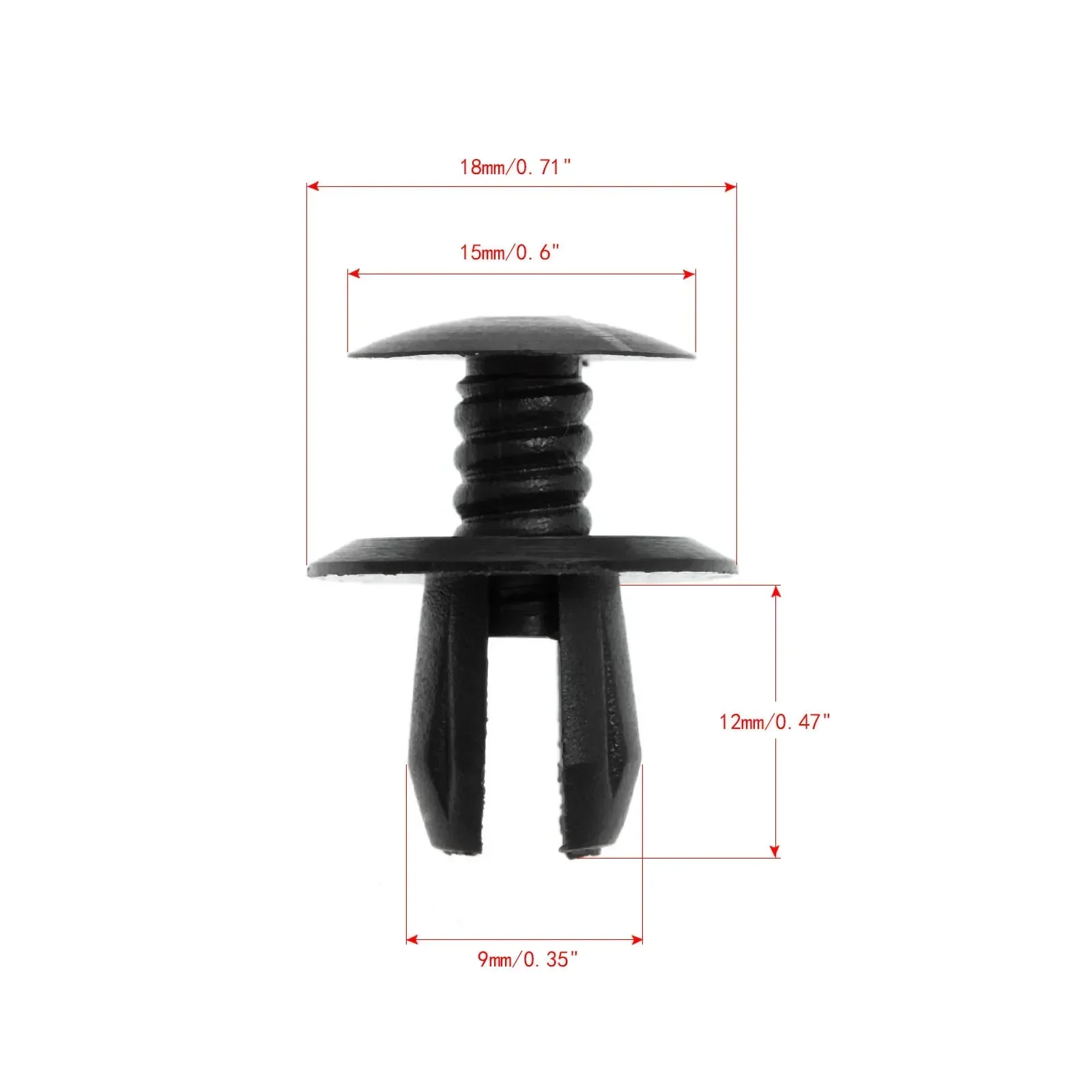 50Pcs Auto Fastener Trim Panel Lining Clips Car Black Plastic Rivets Fit 9mm Hole for T4 T5 Transporter Eurovan