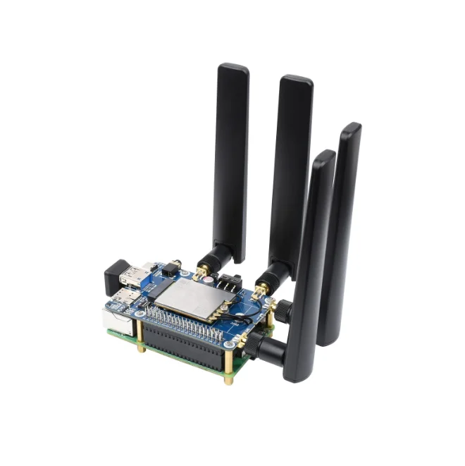 SIM8202G-M2 5G HAT (B) For Raspberry Pi, 5G/4G/3G, Snapdragon X55, Quad Antennas 5G NSA, Multi Band
