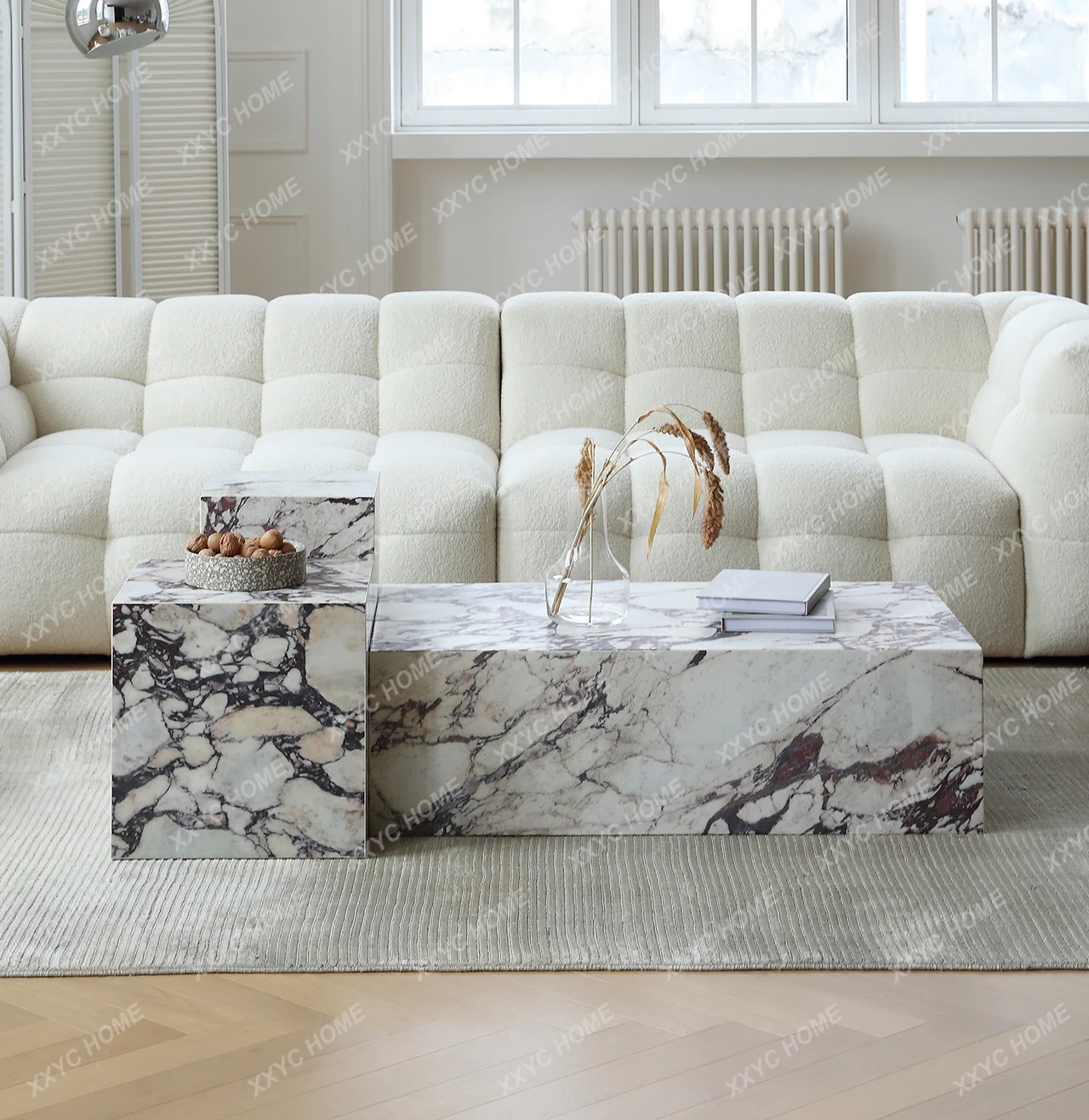 

Итальянская минималистичная вилла из натурального мрамора, большая плоская высококачественная комбинация журнального столика из роскошного камня