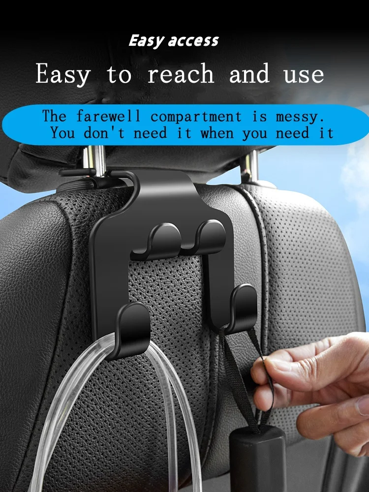 Car Seat Back Hook Hanger Universal Rear Seat Back Hook Headrest Storage Hanger Multi-function Auto Car Interior Accessories