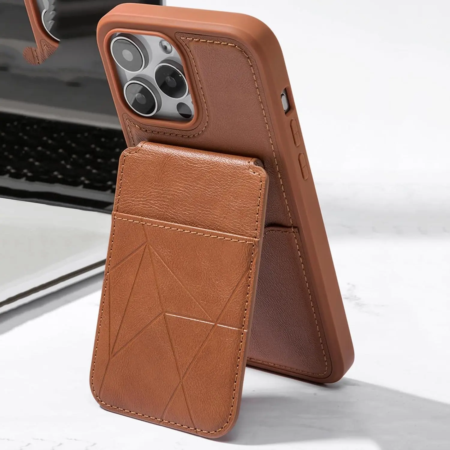 Business Luxury Strong Magnetic Cards Solt Phone Case for iPhone 17 Pro Max 16 Plus 15 14 13 12 Shockproof Slim Fit Stand Cover view 5