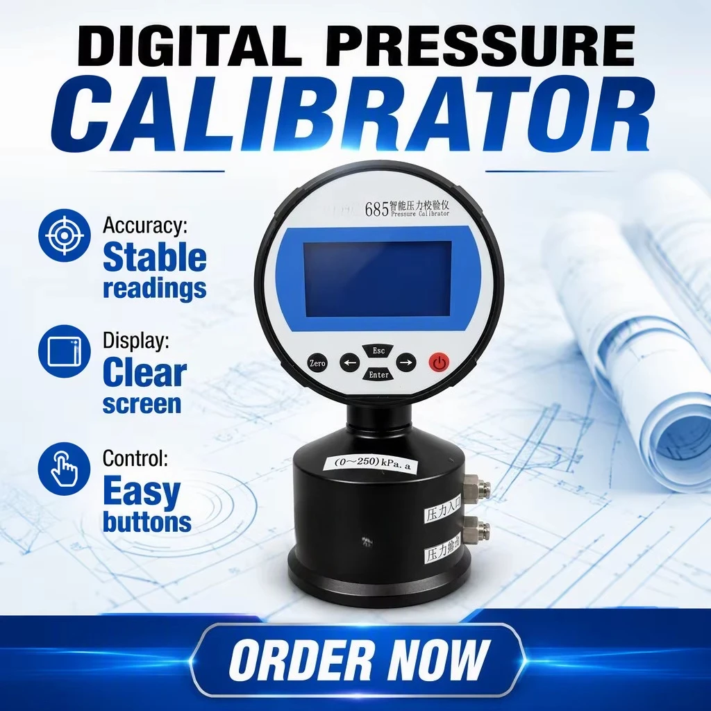 Digital Differential Pressure Gauge Calibrator High Precision Reference Pressure Gauge Manometer Stainless Steel
