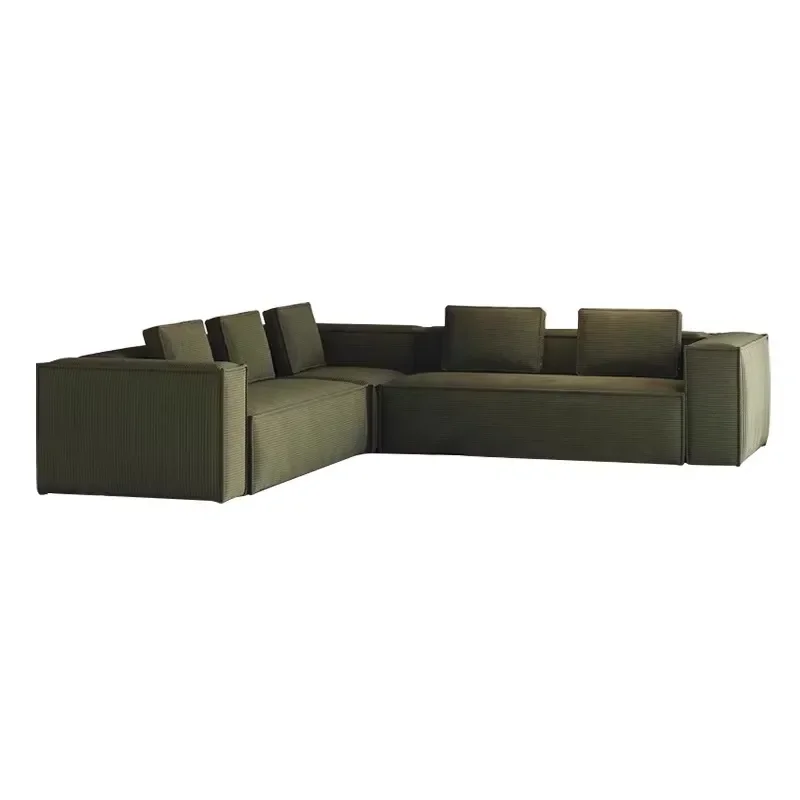 Tufted Modular Fabric Convertible Compressed Sectional Sofa Set L-Shaped Corner Unit for Hotels Villas Apartments Park