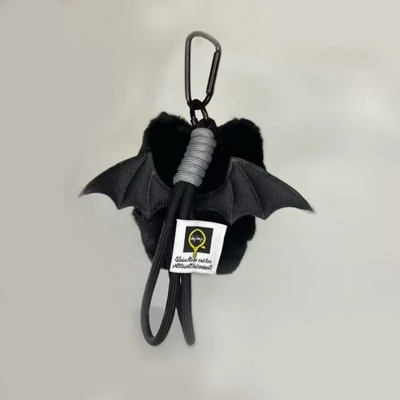 Dolce e fresco fantasma ali piccolo gatto nero ciondolo carino peluche bambola portachiavi ciondolo bambola studente zaino borsa ornamento regalo giocattolo
