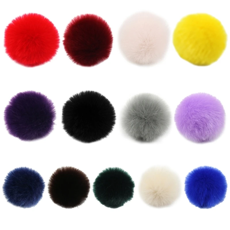 2 Teile/satz 14 Farben 8 DIY Flauschigen Bommelball Mit Elastischer Schlaufe Regenbogen Solid Co