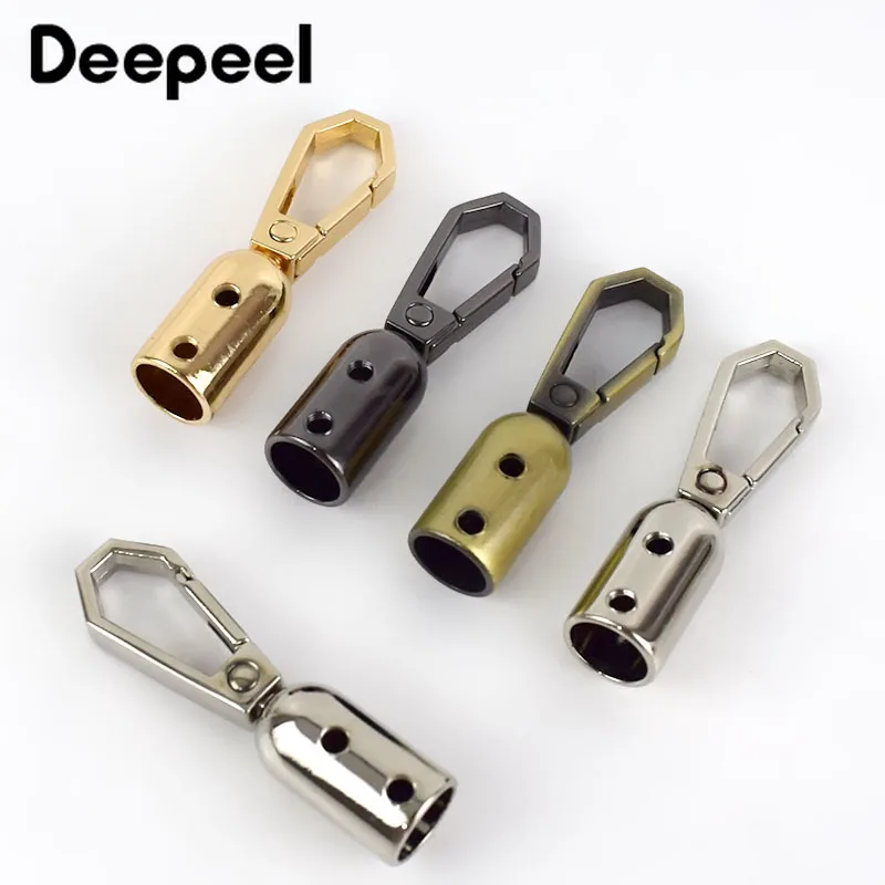 4/10pcs 8.6*46mm Handbag Tassel Cap Clasp Hook Connector Bag Hanger Metal Buckles Bags Strap Stopper Cord Lock DIY Accessories