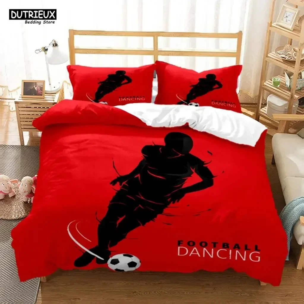 3D Football Duvet Cover Soccer Football Digital Print Polyester Bedding Sets Child Kids Covers Boys Bed Linen Set For Teens