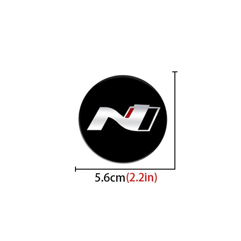 4pcs/set 56mm N N line Car Wheel Center Stickers Hub Cap Decal for Hyundai N LINE i30 i20 Sonata Accent Tucson Elantra Veloster