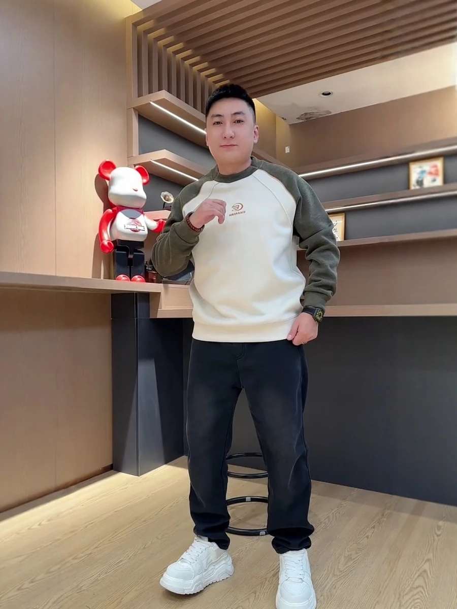 

Модная мужская толстовка с цветными вставками, удобная, повседневная, универсальная, легкая, с круглым вырезом, с длинными рукавами