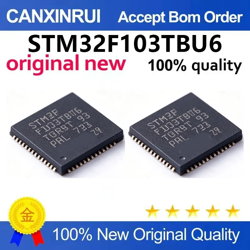 (5pcs-100pcs)Brand new original STM32F103TBU6 ARM Cortex-M3 32-bit microcontroller QFN-36
