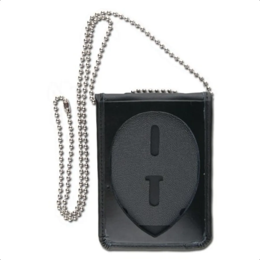

Leather Neck Identification Badge Holder Black