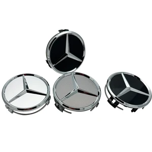 Caps from the center of the car wheel for Mercedes Benz W204, 205, A, B, C, E, S, CLA, CLK, GLK, GLA, GLB, GLC, Class, Accessories, Hub, 75mm, 4 PCES 6 Main Sales Center Rims Mercedes - №4