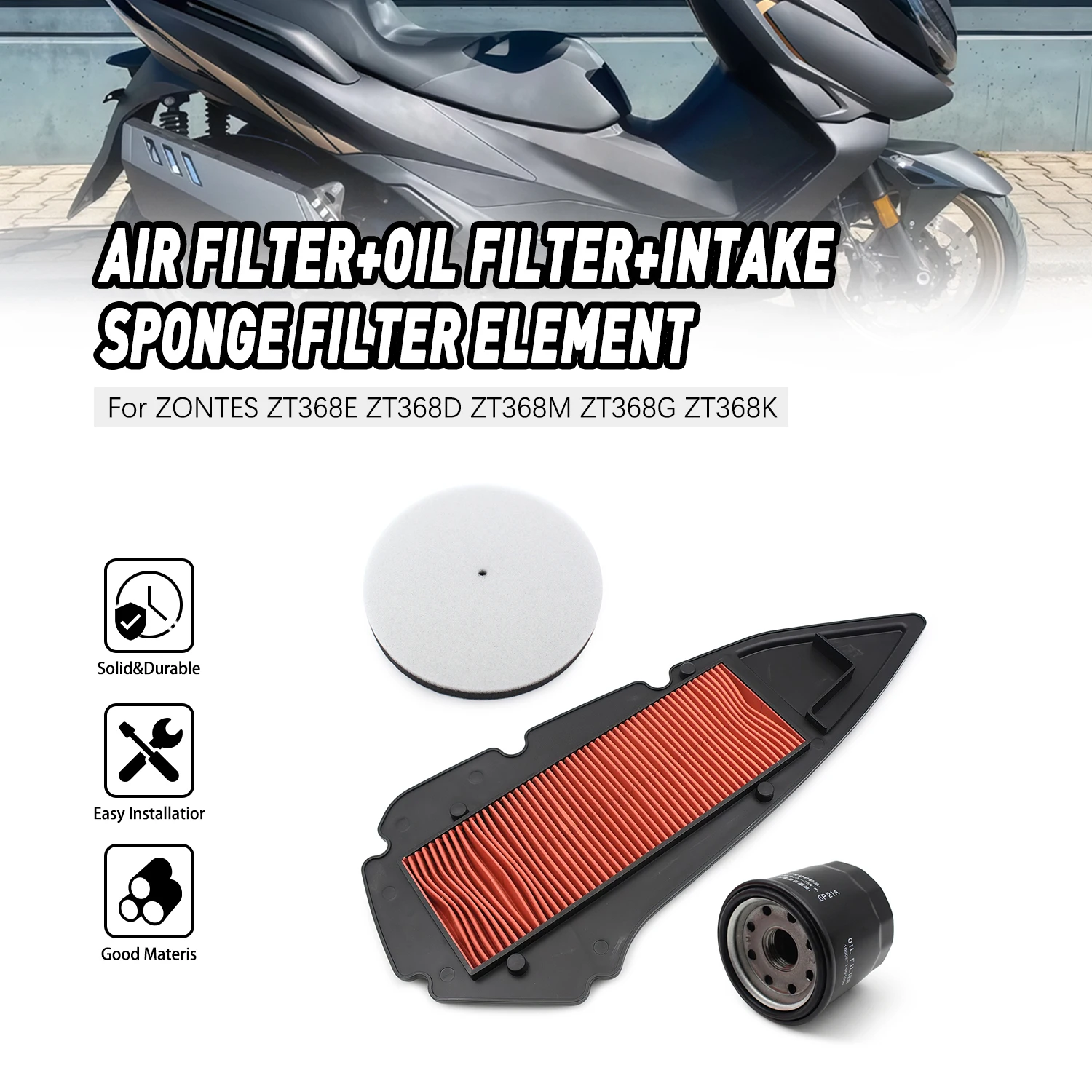

Inlet Sponge For Zontes 368K ZT368E ZT368D ZT368M ZT368G ZT368K 368E 368D 368M 368G Engine Air Oil Filter Element Intake Cleaner