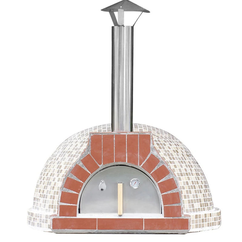 Round Outdoor Wood Fired Pizza Oven Max 500℃ High Temperature Pizza Bread Baking Oven