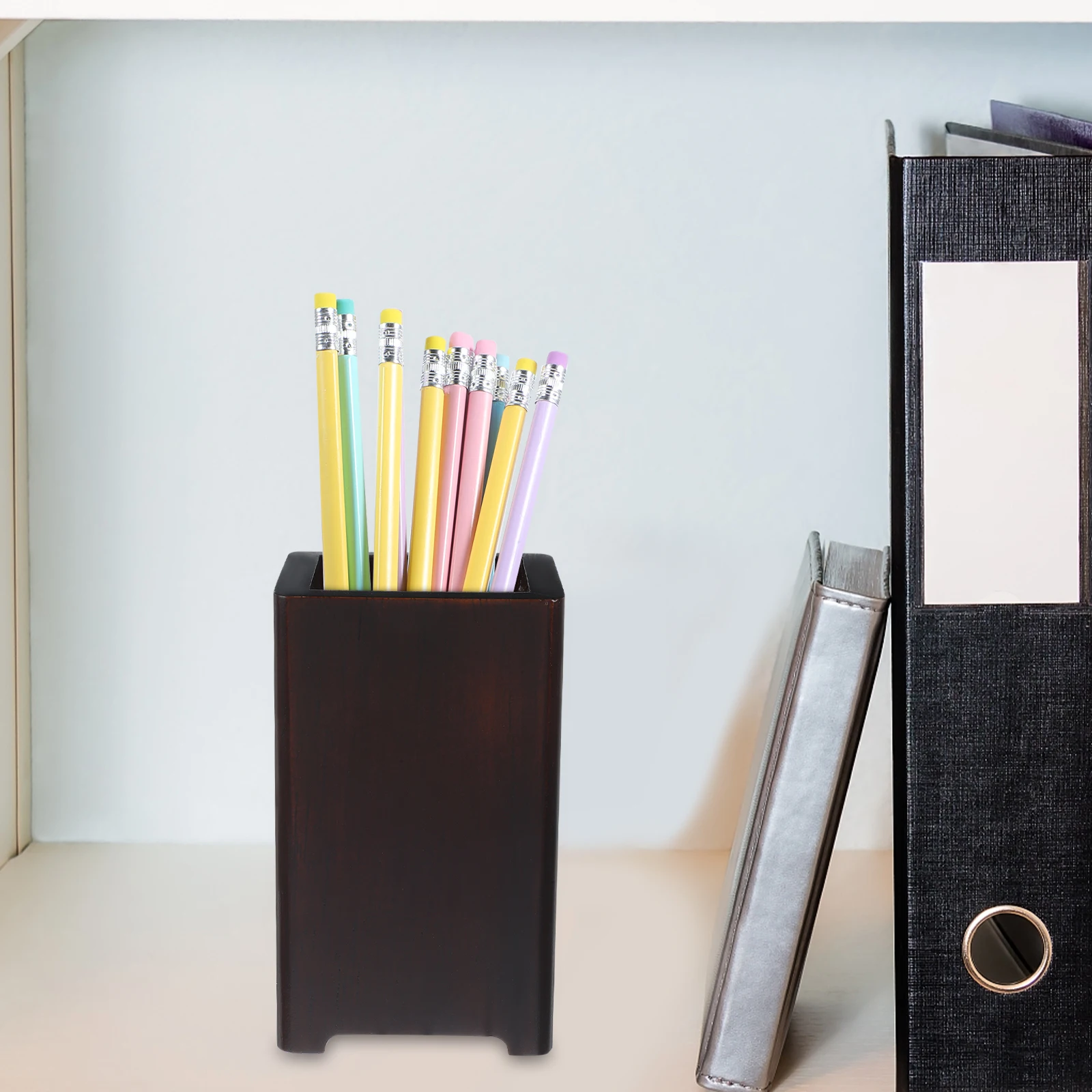 

Large Capacity Wooden Pen Organizer Fresh Color Storage Bucket Office Pen Holder For Desk Pencil Organizer For Desk Table Pencil