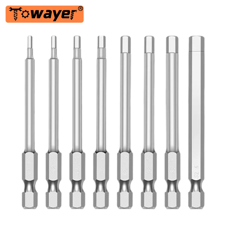 8 Pieces of 1/4 Hex Wrench Screwdriver Socket Metric Magnetic Screwdriver Drill Set Cross Border Hex Wrench For 1.5mm-8mm