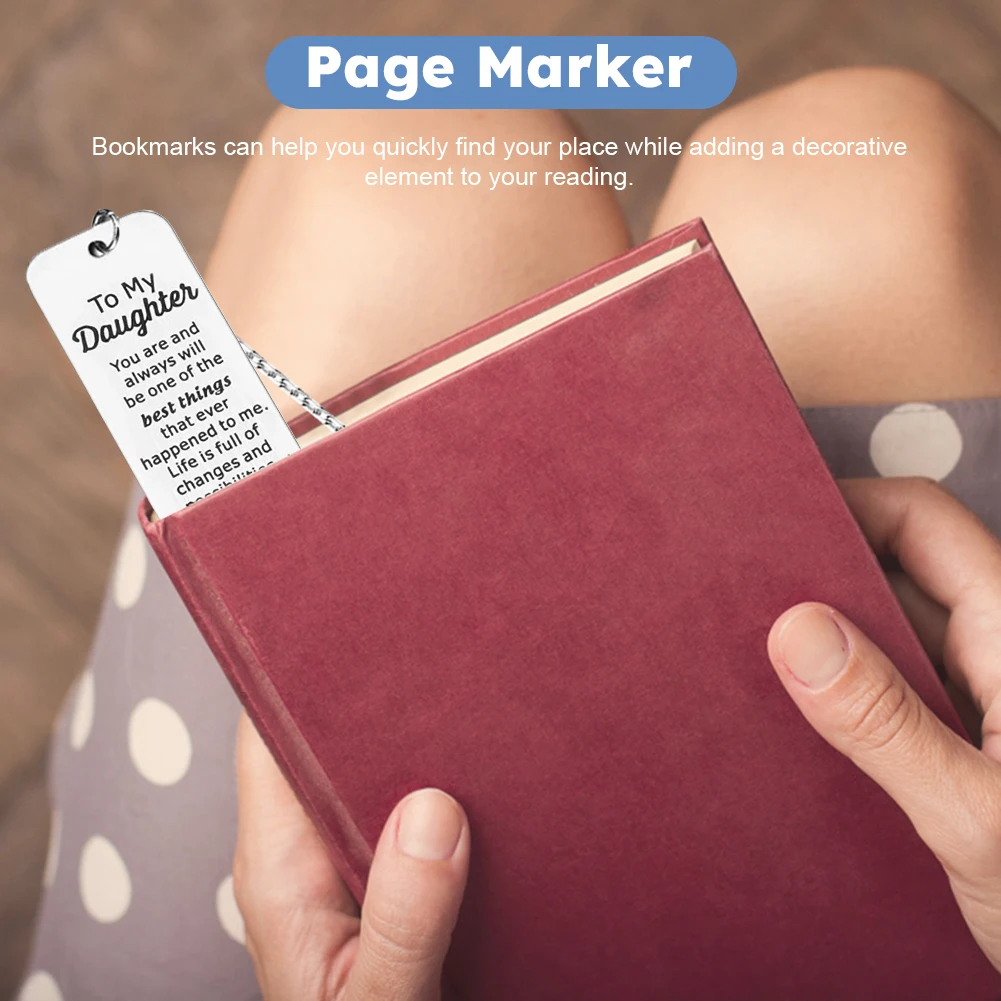 ที่คั่นหนังสือ suvenir wisuda สแตนเลสเพื่อสร้างแรงบันดาลใจให้กับลูกสาวของฉันสำหรับเด็กอ่านจี้โซ่16TH 18th 21st วันเกิด