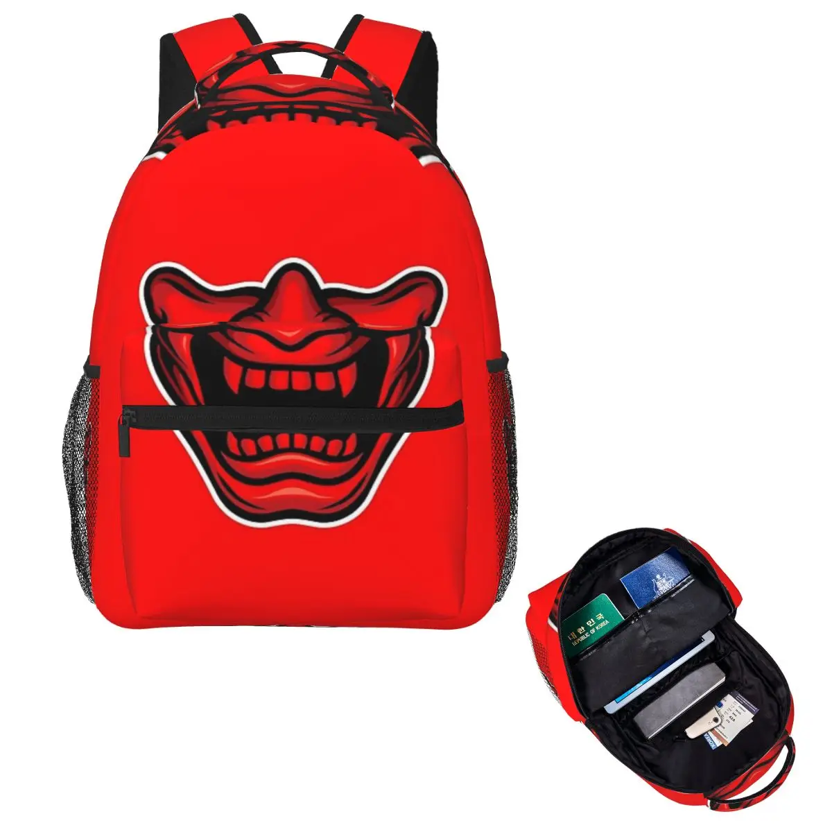 

Awesome Samurai Demon Gold Backpack Hot Sale Daypack Large Capacity Kids BookBag School Bag Shoulder Bags for Men Women