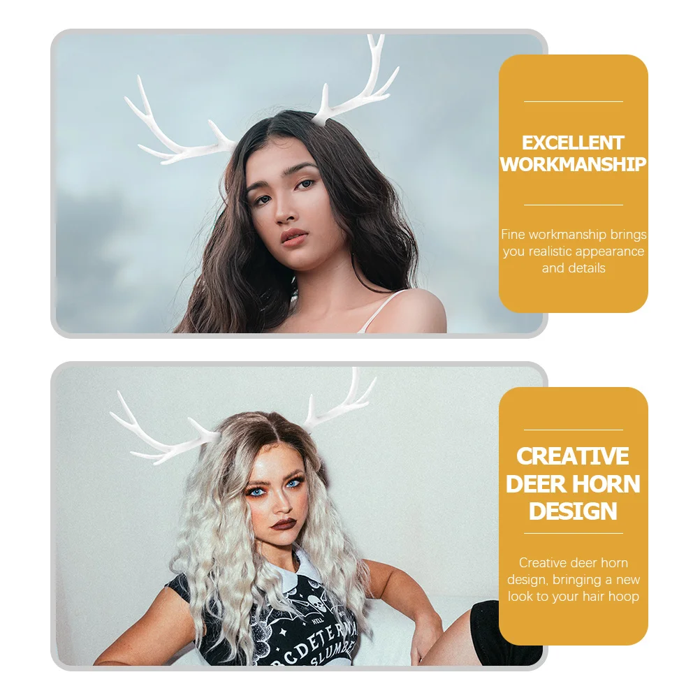 

2Pairs Deer Antler Headpiece Premium Christmas Headband DIY Accessories Party Decor Simulation Reindeer Antlers Xmas