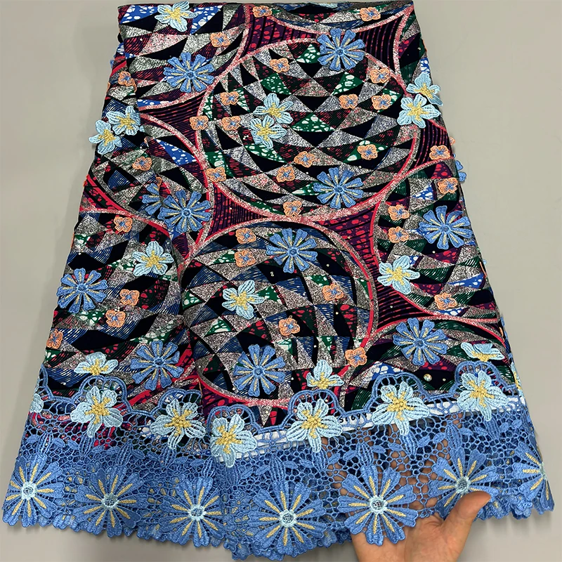 

Новая африканская ткань с глиттером и золотой вышивкой Анкара 2026 года для нигерийских женских платьев и праздничных нарядов