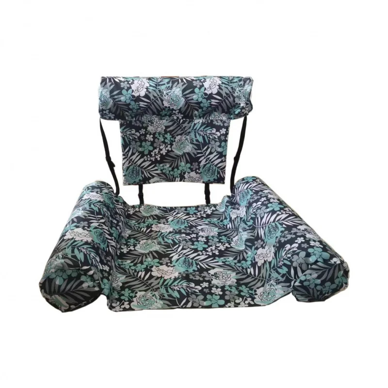 

Inflatable Hammock With Net, Foldable Dual-Use With Backrest And Floating Row Water Amusement Recliner Floating Bed Sofa