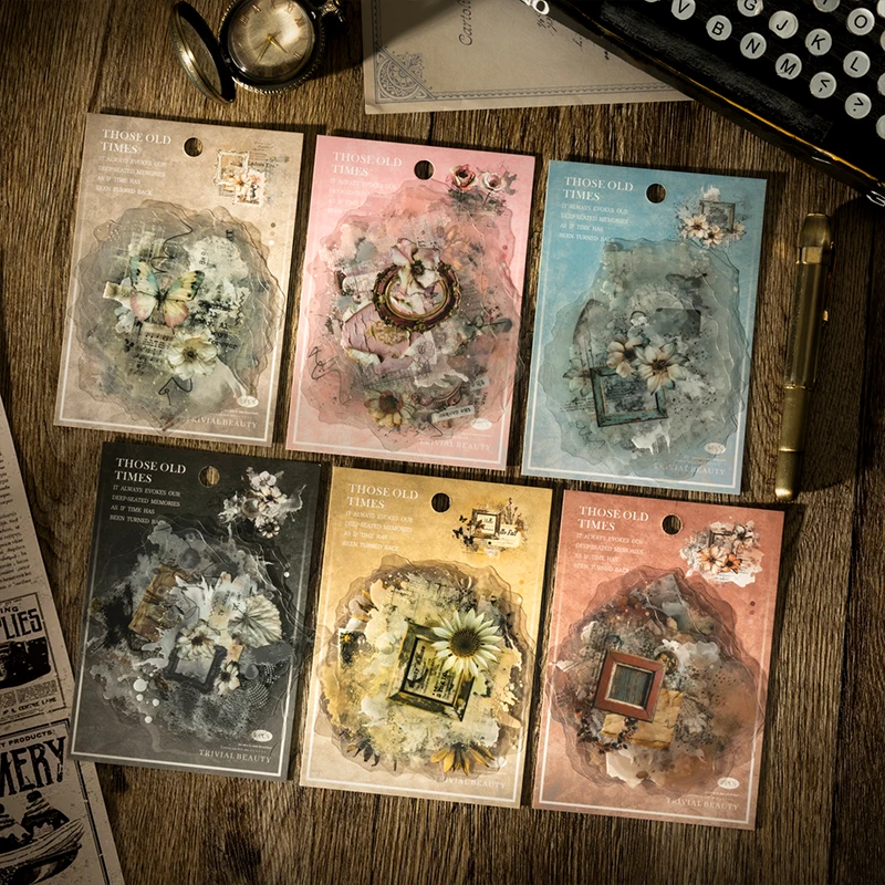 Journal GO 10pcs Vintage Stickers Old Time Diary Decorative Stickers for Scrapbooking DIY Craft Journal Card Phote Frame Ddecals