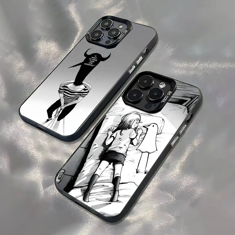 

Goodnight Oyasumi Punpun Black Matte Shockproof CoverPhone Case For iPhone 17,16,15,14,13,12,11,Pro,XS,Max,Plus,Mini,SE4,E