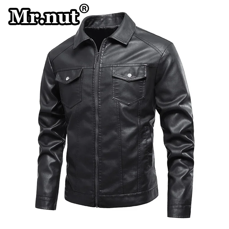 Mr.nut Waterproof Motorcycle Jacket Man Autumn Winter Men Leather Windbreaker Coat Biker Aviator Jackets Retro Street PU Clothes