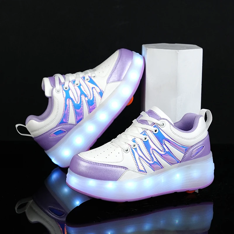 

Trendy shoes for Girls, Boys, Kids & Adults: 4-Wheel Auto-Retractable Invisible Roller Skates & Sneakers