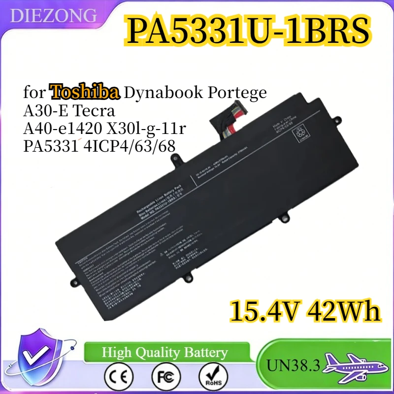 

PA5331U-1BRS 15.4V 42Wh Laptop Battery for Toshiba Dynabook Portege A30-E Tecra A40-e1420 X30l-g-11r PA5331 4ICP4/63/68