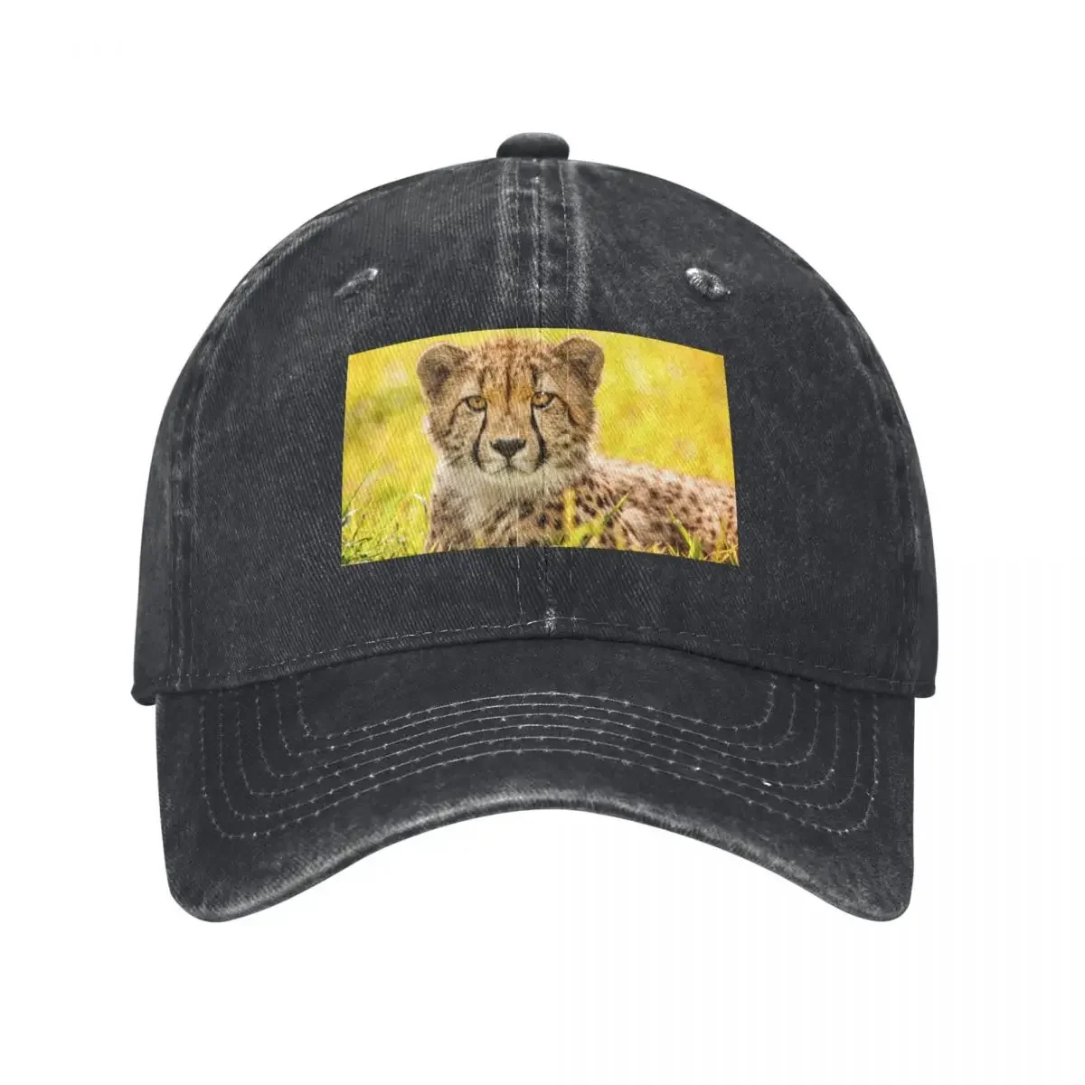 Photo Of A Cheetah Baseball Cap Mountaineering fishing hat Men's Baseball Women's